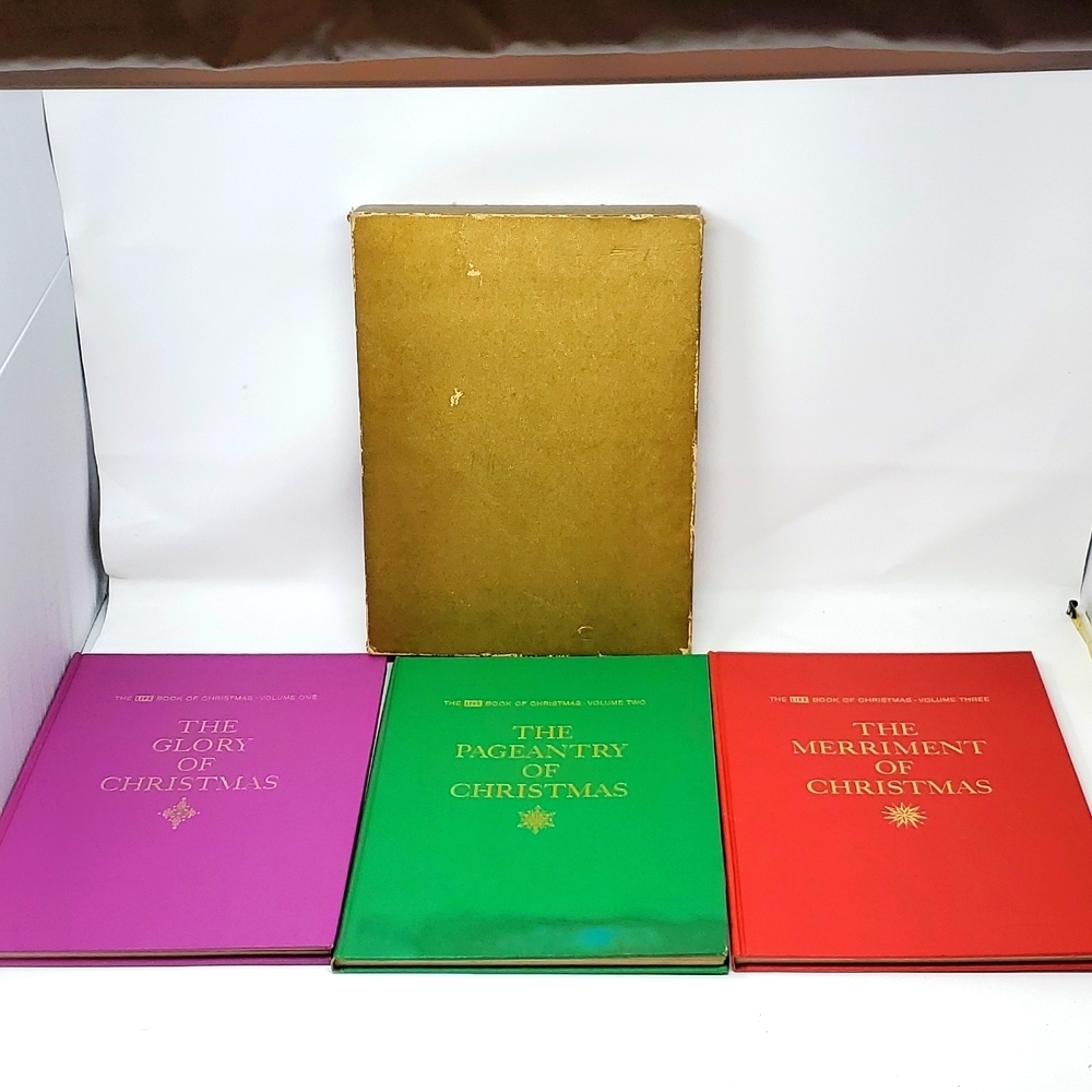 Time Life Set of 3 Vintage Book Set Christmas Fun 1963 Nostalgic Carols Food